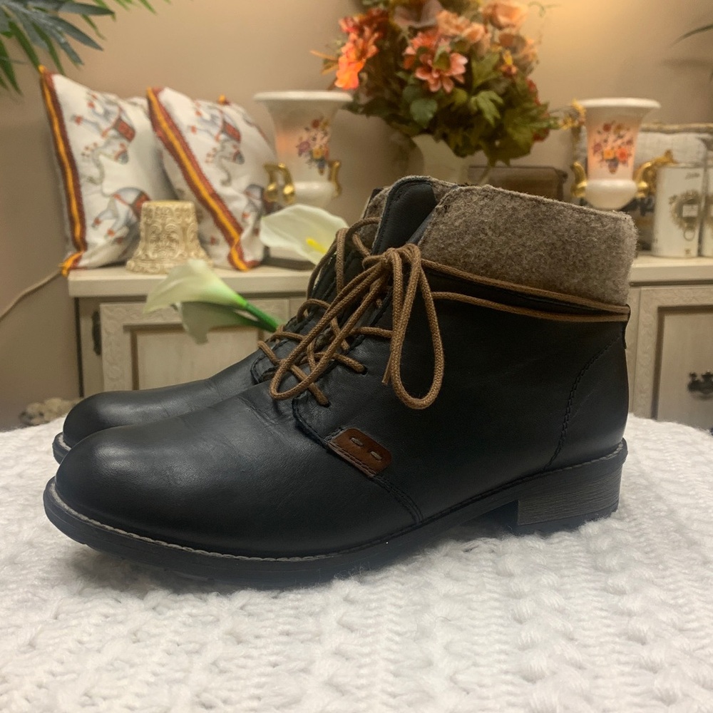 Remonte Blue/Grey Leather ankle boot size 38/US 7.5